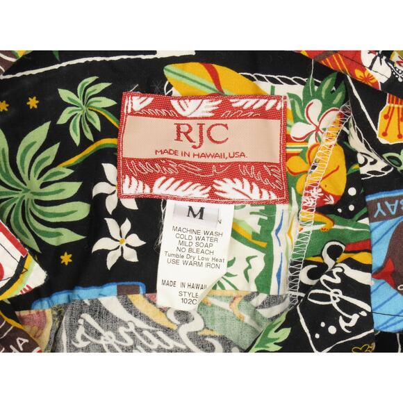 North Shore Orchid Tourist Souvenir Travel Hawaiian Aloha Tropical Camp Shirt M - Picture 5 of 5